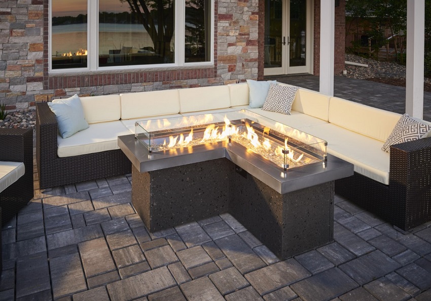 LShaped Pointe Fire Pit Table